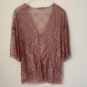Elegant Lace Women Top in Dusty Pink
